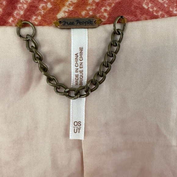 Free People ‘Shibori’ tie front coral kimono - Picture 10 of 13